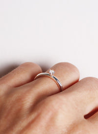 SET WEDDING / ENGAGEMENT RING for her & him | Julie + Plain silver ring