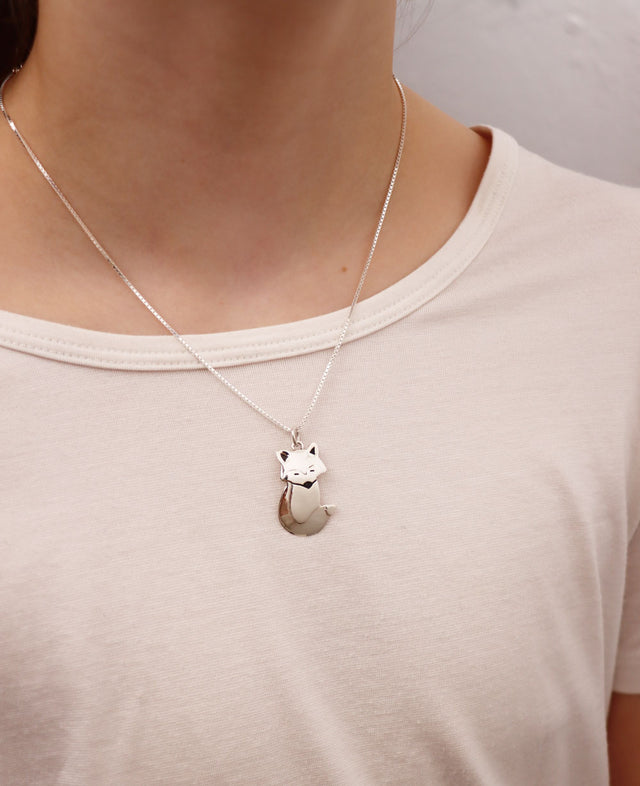 Children's jewelry Fox Necklace, silver