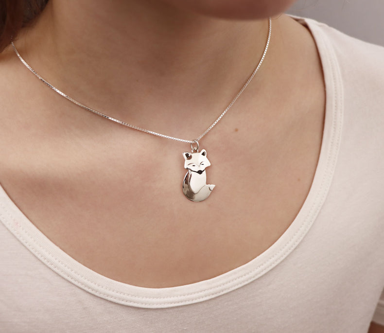 Children's jewelry Fox Necklace, silver