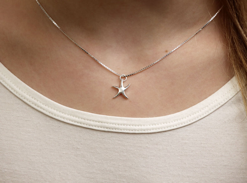 Children's jewelry Starfish Necklace, silver