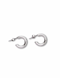 Plain Chunky Hoops, silver small - Mila Silver