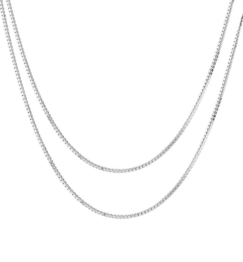 Kedja Halsband Choker, Box Chain, 40 / 80 cm