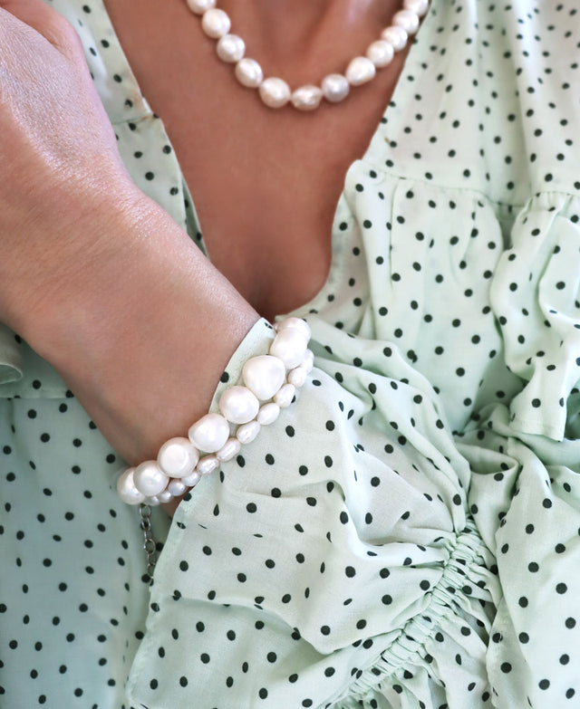 Pearl bracelet, Baroque pearls Large