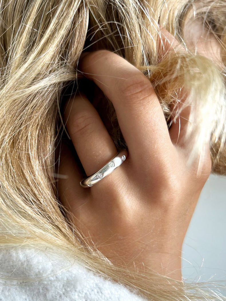 Noelle Star Vigselring / Förlovningsring | Diamantring, silver - Mila Silver