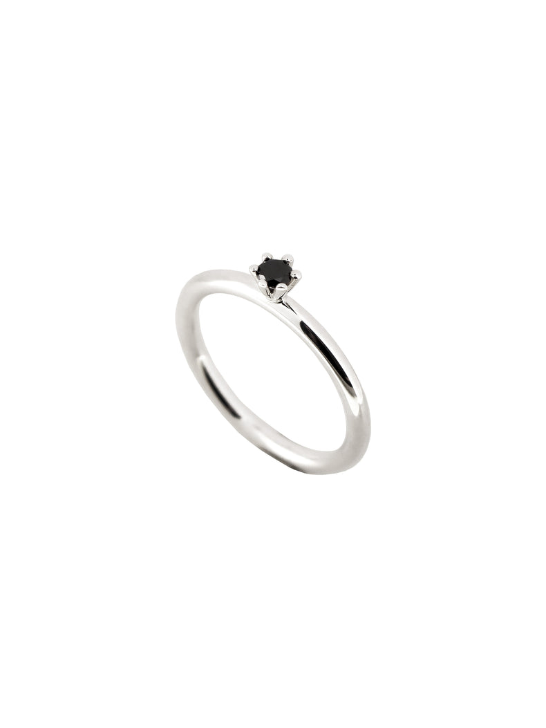 Julie Vigselring / Förlovningsring, Diamantring, Svart diamant 0,10 ct