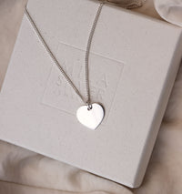 Plain Heart silver necklace