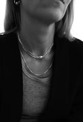 Box Chain Choker Halsband, silver - Mila Silver