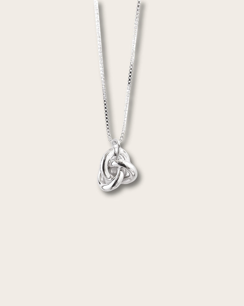 3 in One Medium Knot necklace, silver