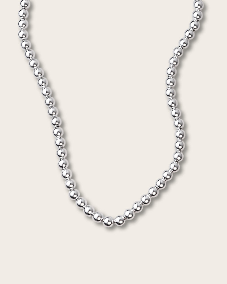 Silver Pearl Necklace, silver