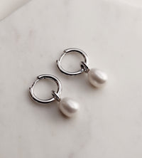 Pearl Earrings Hoops