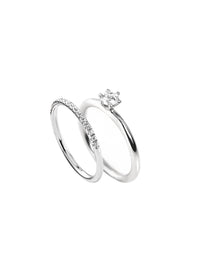 Set Ehering & Verlobungsring für Sie, Diamantringe Julie 0,25 ct. + Elise Diamant