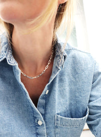 Paperclip Chain Necklace for women, 45 cm