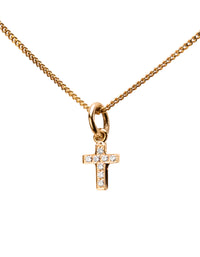 CHARM DIAMOND CROSS 18k. gold