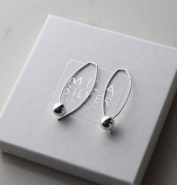 Happy Bow Silver Earrings