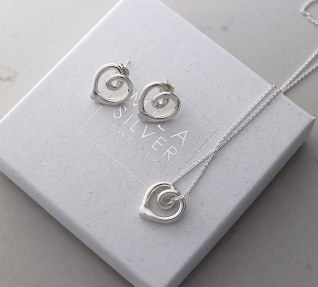 Soul Heart Silver Earrings