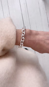 Chunky Chain ​​Bracelet, silver 12 mm